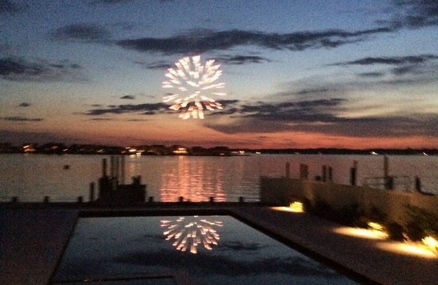 2023 home on river, across from Beach. Outdoor kitchen bath pool spa fireplace