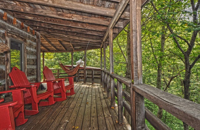 A 2200 sq/ft lodge on a picturesque 16-acre wooded mountain property