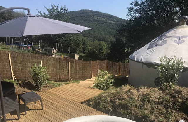 A family holiday in a Mongolian style Yurt with a private hot tub and BBQ