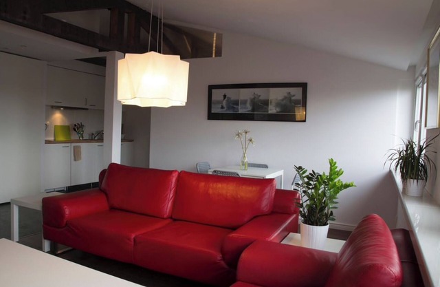 A modern city apartment with good views.