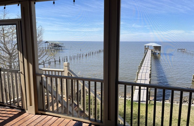 A tranquil waterfront escape with breathtaking sunset views and a private pier