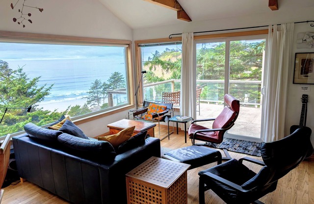 Airy Beach Home with Two Decks, Ocean Views - Close to Beach Access