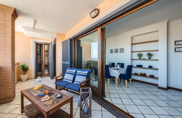 Apartment in the Medieval Village with wonderful terrace overlooking the sea.