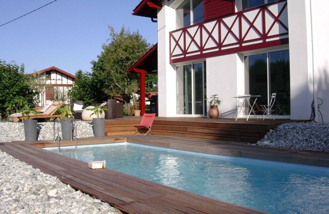 architect-designed house with mountain view, private heated pool