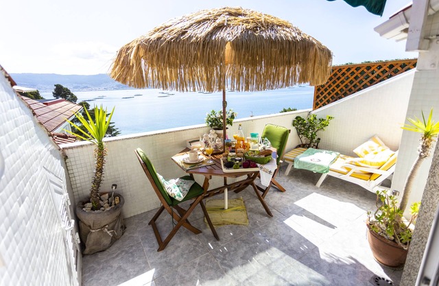 Balcony of Rias Baixas - Couple's Getaway + Pool |Beach Apartment in Pontevedra