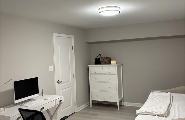 Basement apartment with a separate entrance with shower, bathroom and laundry