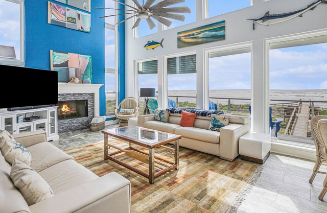 Beachfront Getaway w/ Stunning Views, Private Boardwalk to Beach & Huge Deck