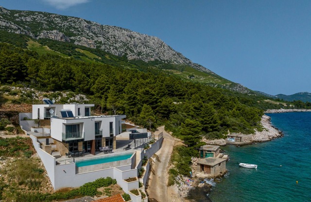 Beachfront villa Mare with pool and seaview