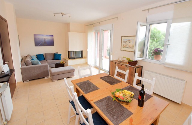 Beautiful 3 storey house near Corfu town, free parking, garden and balconies