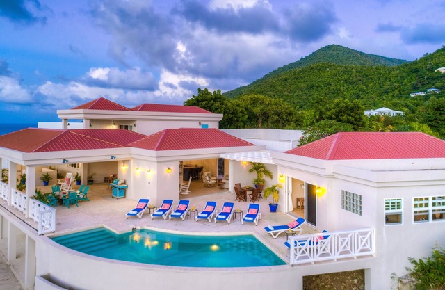 Beautiful 4 bed/4 bath villa with pool and stunning views in west Tortola