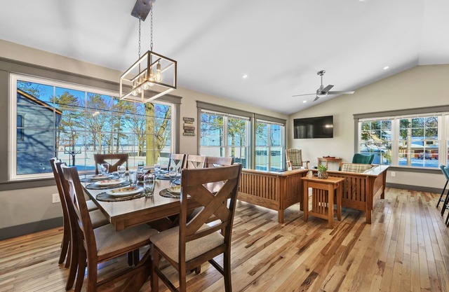 Beautiful lake views. Steps from small neighborhood beach.