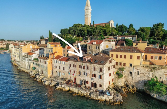 Beautiful sea location on the edge of the old town Rovinj