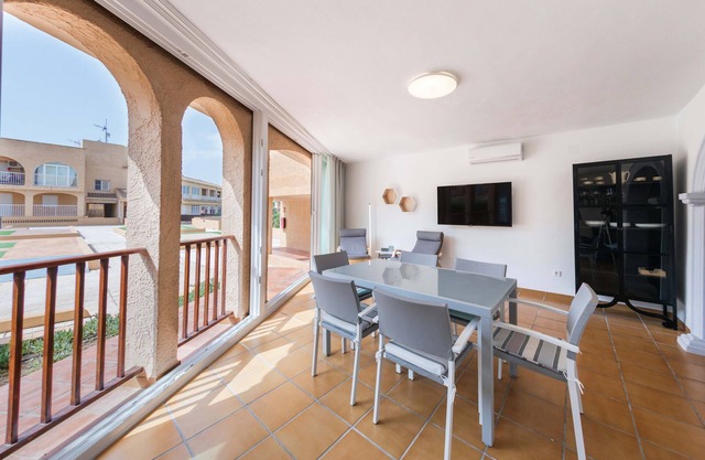 Bright apartment with a large pool near the mountains and the sea