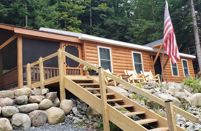 Cabin, lake and moose.OH MY!
