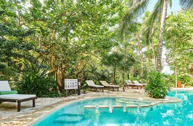Casa Blanca Ocean View Villa | Tulum | Bohemian Style | Shared Swimming Pool, Sunbeds & Restaurant.