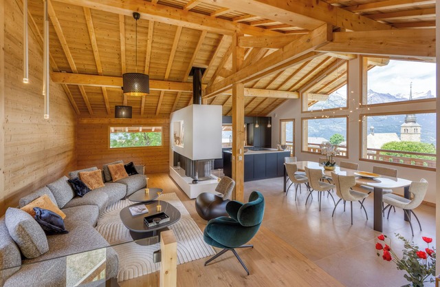 Chalet de Luxe Combloux Malouhe - Vue Panoramique Eglise, Mont Blanc