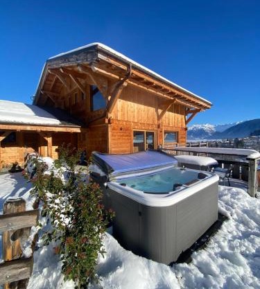 Chalet vue Mont Blanc avec jacuzzi extérieur