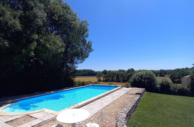 Charente rustic farmhouse with heated pool and wonderful views, sleeps 13.
