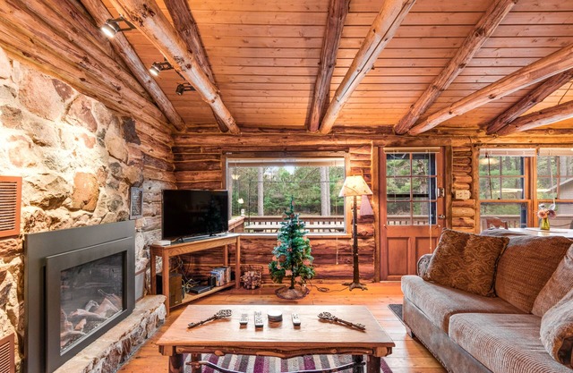 Charming cabin with game room, fireplace, hammock, & kitchenette