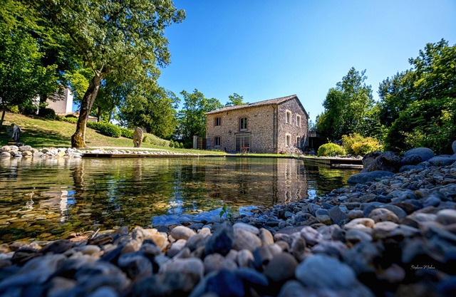 Chateau in the Tarn hills, view over the valley and the Grésigne forest
