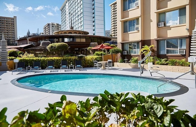 City View King, Poolside Comfort, Peaceful Waterfall Views, Near Waikiki Beach