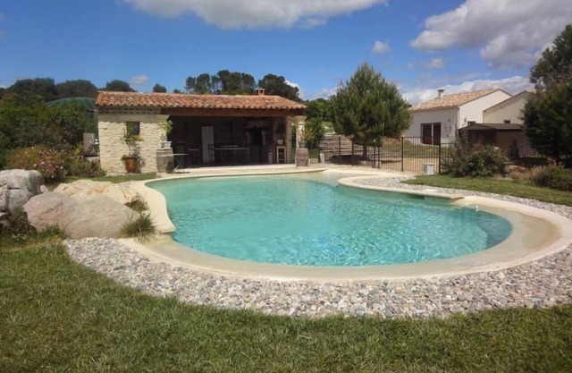cottage with heated pool and pool house in mas