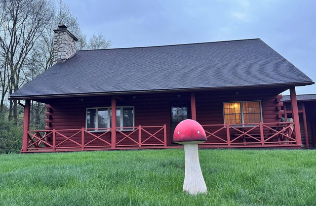 Country style log cabin on private 4 acres lot minutes from downtown Saratoga