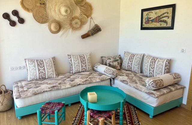 Cozy 2-bedroom apartment Thagazout Bay with WiFi, AC, Sea&Golf View