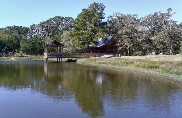Cozy 2-Story Cabin on Pond with Dock on a Spacious Homestead Retreat