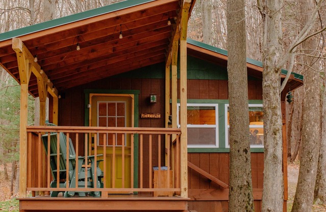Cozy Cabin with private woods in charming Rock Stream NY.