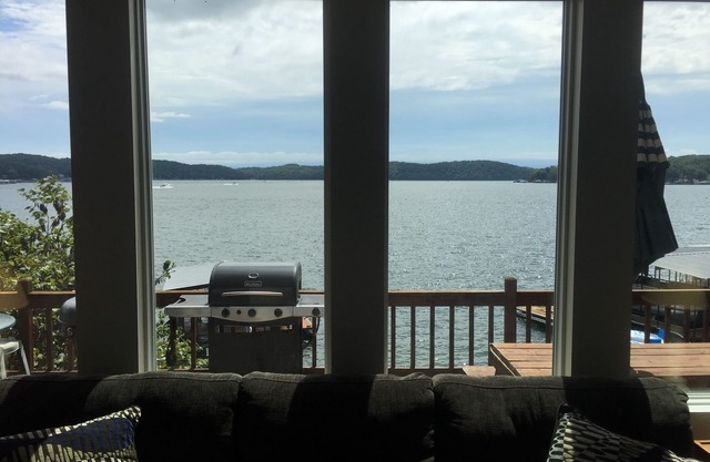 Cozy lake in front of the home