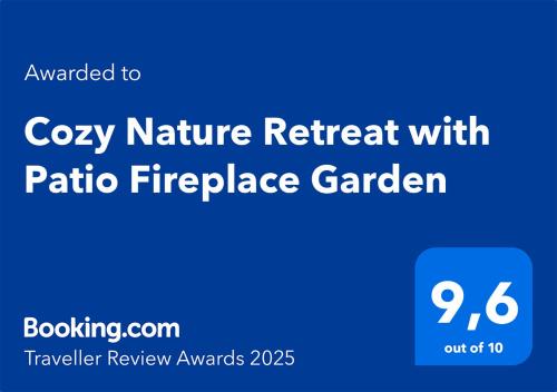 Cozy Nature Retreat with Patio Fireplace Garden
