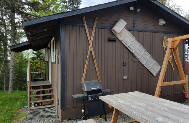 Cute Semi rustic cabin view mountains lake woods on the line of Kasilof Soldotna