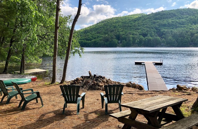 Direct lakefront on quiet dead end road! Several prime summer weeks available!