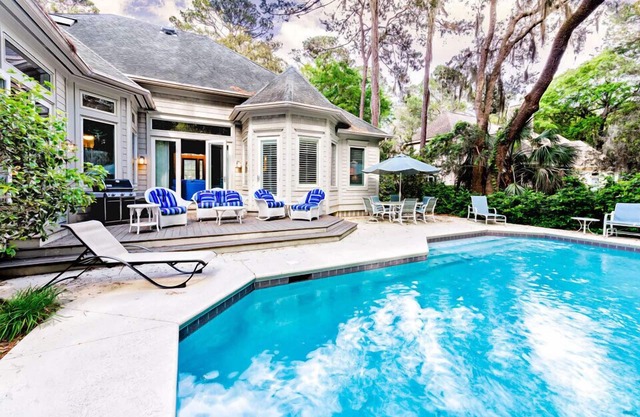 Elegant Hilton Head Sea Pines Vacation Rental House with Private Pool
