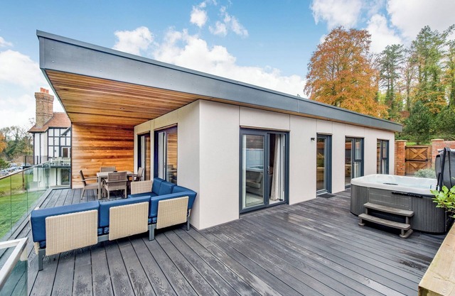 Enjoy a break in the Mill Pond Premier Lodge.