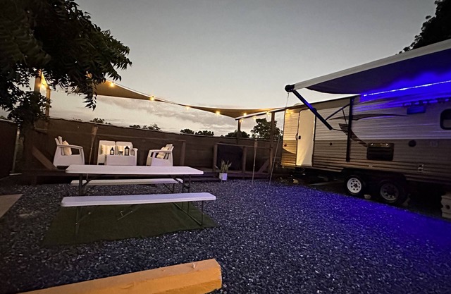 Enjoy a cozy space in a RV Camper w/hot tub, near beaches.