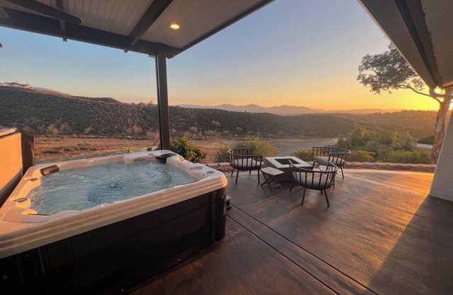 Five bedroom hilltop view home with spa and three fire pits