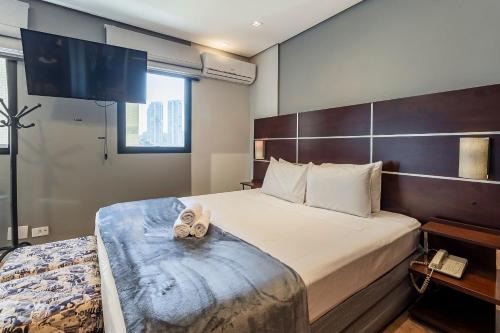 Flat king size, consulado, garagem + A/C | em 6x