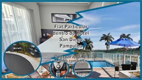 Flat Pampulha orla prox Mineirão com varanda