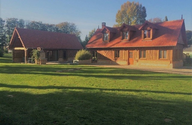 gite composed of 2 houses with fireplace and sauna