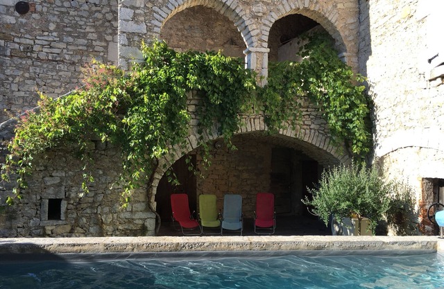 Gîte with swimming pool in stone house