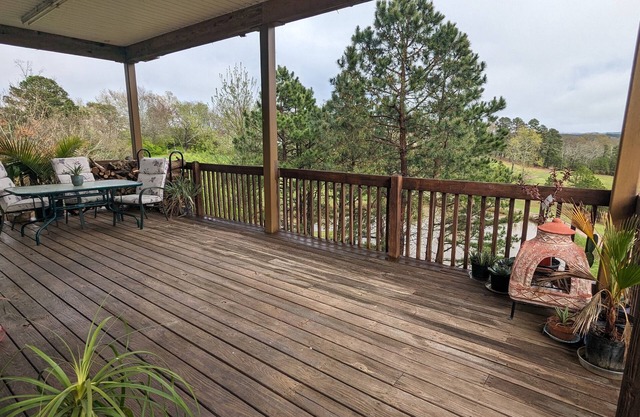 Glamping deck. keep your tent out of the rain and have access to electricity.