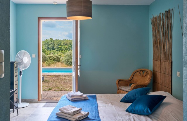 Guest Room 'Bleuet Adapted for PRM' with Private Terrace, Shared Garden and Wi-Fi