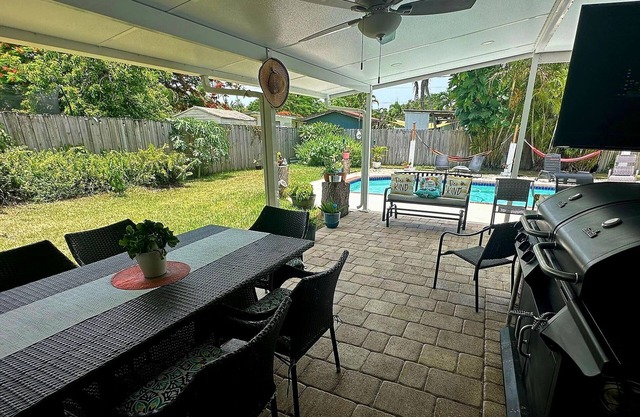 Heated Pool House with Wi-Fi parking available BBQ GRILL(private duplex)