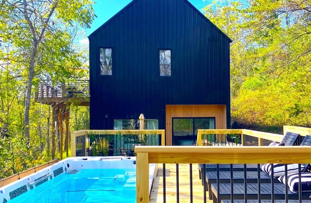 Heated Pool + Spa + Cold Plunge Gallery House Voted AVL Best Luxe Stay