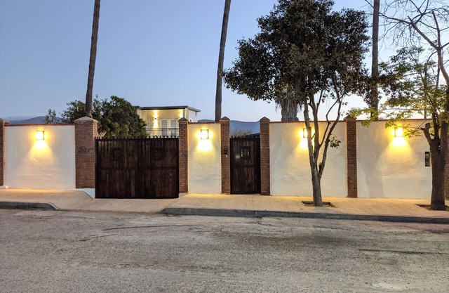 House in a residential zone, gated parking