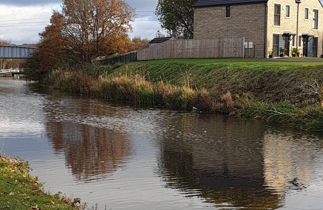 House on banks of canal, Shipley, Saltaire, Emmerdale