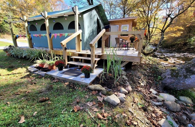 Impressive Secluded Tented Cabin with Fire Pit in Del Rio, Tennessee