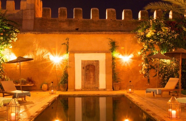 In Medina, near the battlements. Palais des Sables with heated pool, staff, and garden